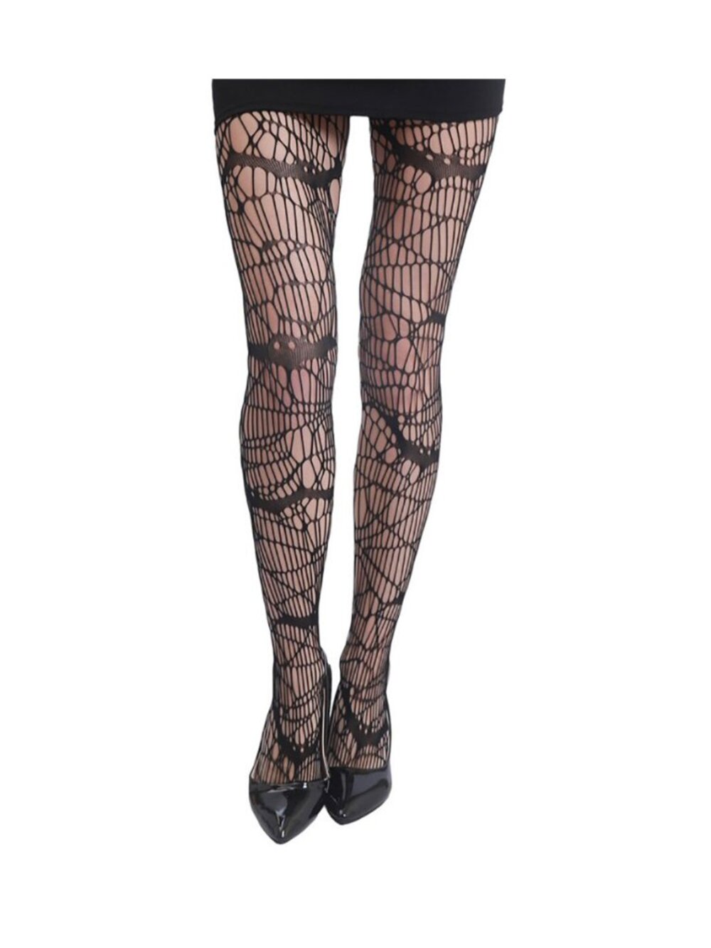 Tigerstars Black Bat Halloween Costume Fishnet Tights